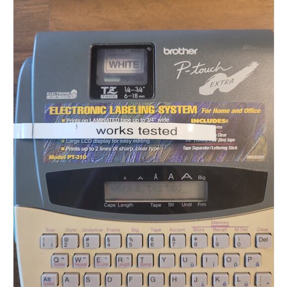 Brother P-Touch Extra PT-310 Thermal Label Printer Tested AC Adapter EUC - Picture 11 of 11